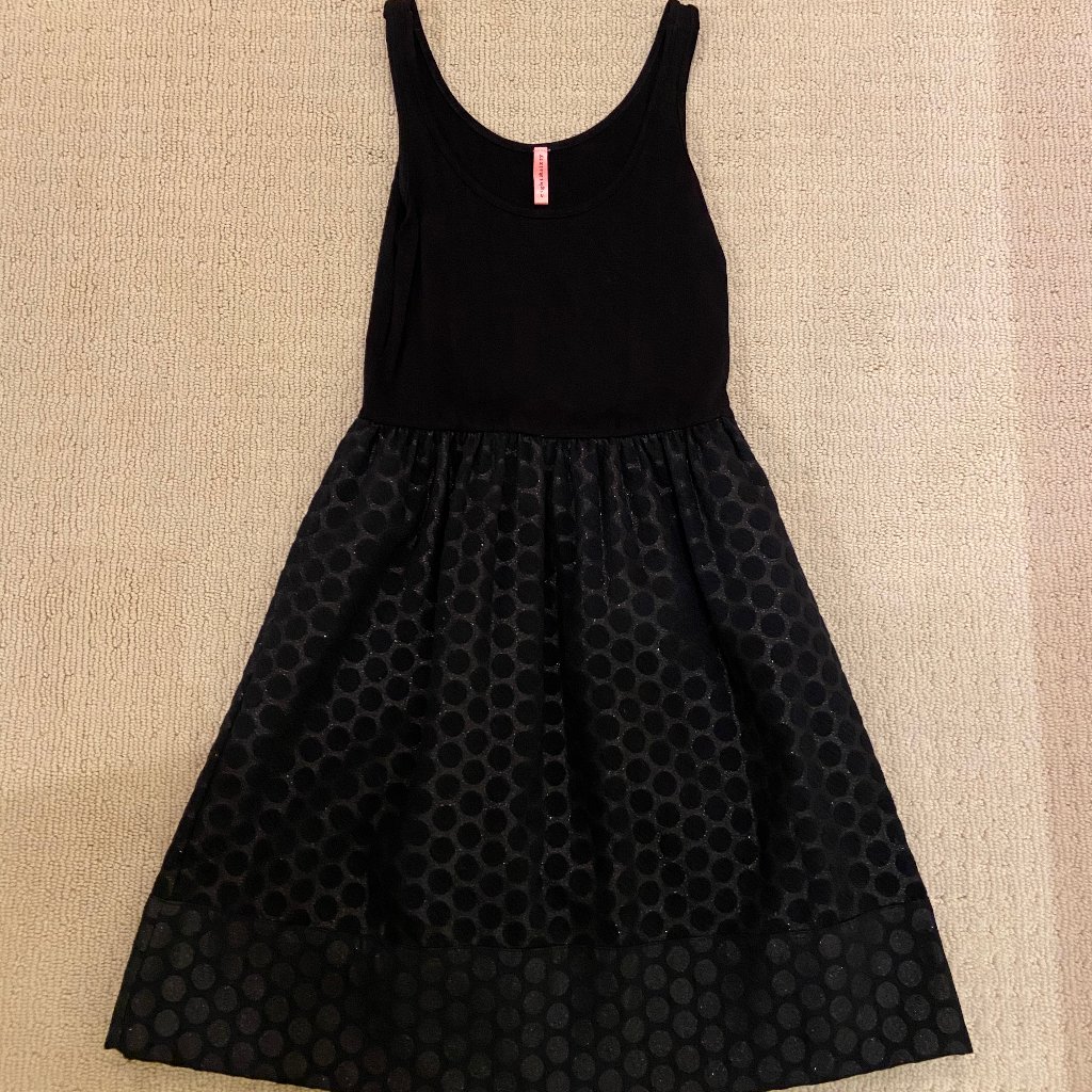 Black Dress With Subtle Polka Dot Design Bottom